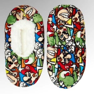 New Kids Children’s Super Mario Slippers Super Soft Fleece Lined M/L 13-4 - Picture 1 of 4