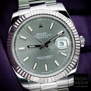 Rolex Datejust 126334 Rhodium Slate Dial Oyster 41mm COMPLETE SET MINT - Picture 1 of 12