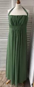 ALFRED ANGELO verde salvia maxi vestido cuello halter vestido de salón boda 32" - Imagen 1 de 9