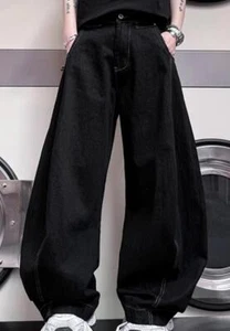 Men's Summer Spring Casual Loose Ruffle Suit Pants Youth Party Wide leg pants - Picture 1 of 7