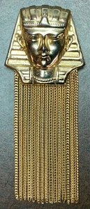 Vintage Anstecknadel/Brosche Ägyptischer Pharao goldfarbene Quasten - Bild 1 von 5