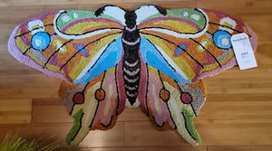 Colorful Butterfly Rug Hooked Rug, Indoor/Outdoor, Plow & Hearth #PHK007