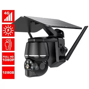 Telecamera di sicurezza 4G luce solare 128G 24/7 PTZ telecamera remota domestica esterna - Foto 1 di 12