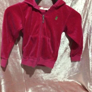 Juicy Couture Girls Full Zip Black Velour Hoodie Jacket Sz XS Kids Size 4 - Picture 1 of 7