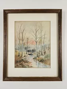 Vintage Original Ramsey Aquarell Gemälde 14,5x12 gerahmt Vintage Landschaft Kunst - Bild 1 von 15