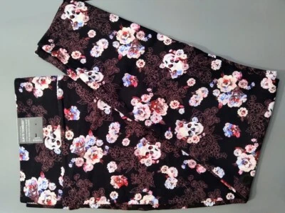 Nuevo con etiquetas Pantalón Torrido Talla 4 (26) Slim Fix Luxe Ponte Rosa Azul Floral Calavera Pixie Foto 1 de 4