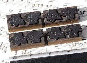 4x ivy wood letterpress ornaments wooden printing block type frame rare fleuron - Picture 1 of 1