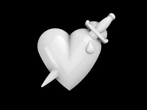 Knife in the Heart Mold, Bath Bomb Mold, Soap Mold, Chocolate Mold, Craft Mold - Picture 1 of 6