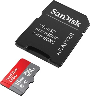 SanDisk Ultra 16 GB microSDHC Memory Card + SD Adapter new - Image 1 of 4