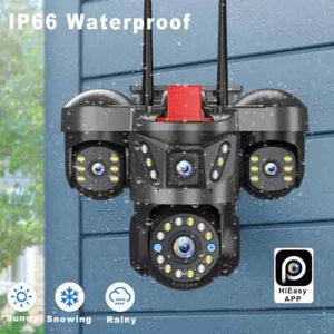 5MP UHD Surveillance Camera Outdoor Four-screen PTZ Security Camera 128G CCTV - Picture 1 of 11