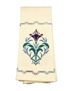 Embroidered Tea Towel Floral Decorative Cloth Kitchen Hand Towel - Picture 1 of 6