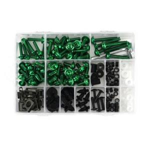 Motorcycle Sportbike Racing Fairing Body Kit Bolts Fastener Clips Screws Green - Picture 1 of 2