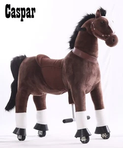 Kids-Horse "Caspar" Schaukelpferd auf Rolle, dunkel mit weißer Flamme und Huf - Bild 1 von 4