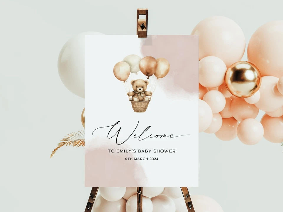 Placa pôster personalizada de papelão de boas-vindas para chá de bebê - Imagem 1 de 1