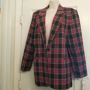Rot karierte professionelle Business-Anzugjacke der Marke Norton Mc Naughton für Damen - Bild 1 von 10