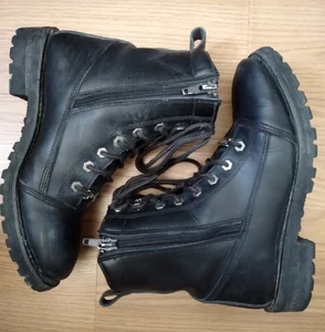 Botas de motociclista Jafrum para hombre de cuero PU negras talla 8 - Imagen 1 de 9