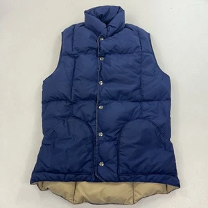 Vintage Sierra Designs Blue Down Puffer Vest Snap Buttons Size XS Made USA Calif - Picture 1 of 8