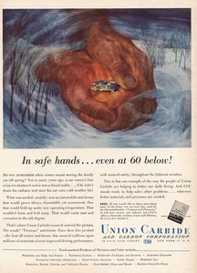 1950 Union Carbide: In Safe Hands Vintage Print Ad - Picture 1 of 1