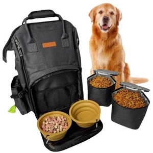 Dog Travel Bag Includes Dog Travel Accessories 2-Pack Dog Travel Bowl, 2 Dog ... - Picture 1 of 6