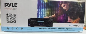 Receptor estéreo portátil Bluetooth Pyle, 200 W, 2 canales, memoria FM/AUX/USB/SD PDA6BU - Imagen 1 de 7