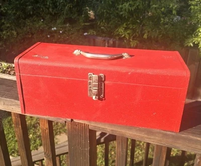 Vintage Kennedy Kits KK-19 Steel Toolbox Red USA Nice - Image 1 of 4