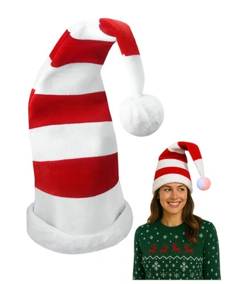 Длинный белый красный в полоску чулок свет вверх Санта эльф конфеты трости Suess Cat шляпа крышка - Изображение 1 из 4