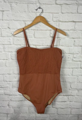 NUEVO TRAJE DE BAÑO OLD NAVY para mujer marrón calado de una pieza talla XL Foto 1 de 3