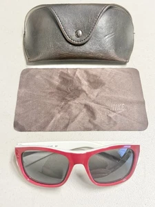 Nike Vintage73 EV0598 617 White & Red Sunglasses w/ Case & Cloth - Picture 1 of 8