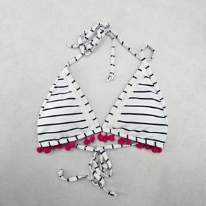 Weiß Streifen Boho Rosa Neckholder Krawatte Schwimmen Sport BH Strand Bikini Oberteil M Medium - Bild 1 von 6