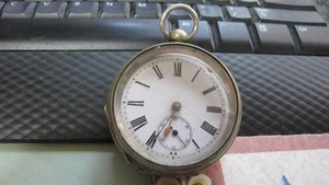 "WJH" SCHLÜSSELAUFZUG SILBER HERREN Qualitätsqualität TASCHENUHR zum Reinigen & Reparieren - Bild 1 von 13