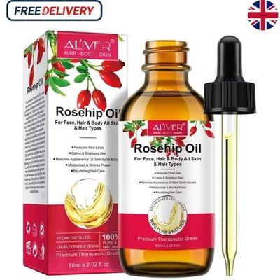 ROSEHIP Oil 100% PURE Natural BEST For Fine Lines Wrinkles Stretch Marks & Hair - Image 1 of 4
