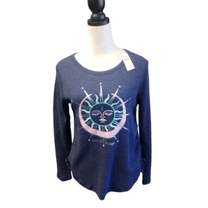 Justice Girls Long Sleeve Shirt color Dark Blue size 16/18 - Picture 1 of 5