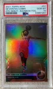 De'Vontes Cobbs 2021 Topps Now OTE Debut Rainbow Foil #D7 PSA 10 - Picture 1 of 1