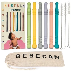 Teething Sticks for Babies 0-36 Months - Super Soft Silicone Teethers in 6 Vi... - Picture 1 of 7