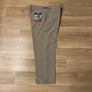 Van Heusen Straight Fit Premium Non Iron Flex Tan Dress Pants Men's 42x30 NEW - Picture 1 of 9