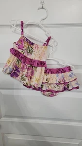 EUC Matilda Jane Enchanted Garden Hibiscus Floral Set 6-12M - Picture 1 of 5