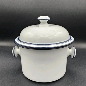 Cazuela cubierta redonda Dansk Bistro 1,75 qt azul blanco con asas - Imagen 1 de 8
