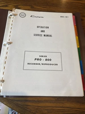 Crown IM-8/Series PRO 800 Manual de Servicio - Original Foto 1 de 4