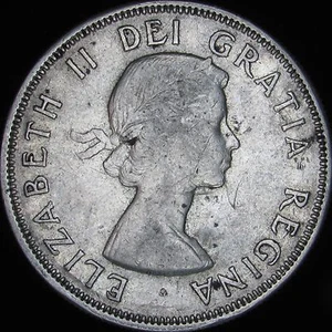 1956 Canada Silver 50 Cents (Half) - KM# 53 - JG - XF+ (AU-) Details - Picture 1 of 3