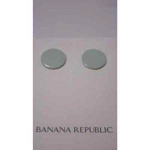 Banana Republic Women's Shiny Enamel Circle Stud Earrings NWT 48 Mint Green - Picture 1 of 9