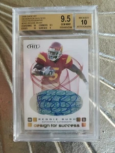 Reggie Bush 2006 SAGE Hit Design for Success GOLD AUTOGRAPH #DA5 BGS 9.5 / 10 Au - Picture 1 of 4