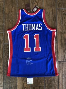 Isiah Thomas Detroit Pistons Signed Mitchell Ness Jersey W 2 Inscriptions PSADNA - Picture 1 of 11
