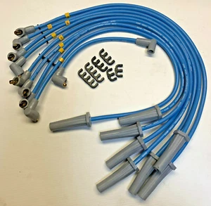 Ford Cleveland 302 351 460 SPARK PLUG LEADS 8.5MM Blue Leads Complete Set - Bild 1 von 7