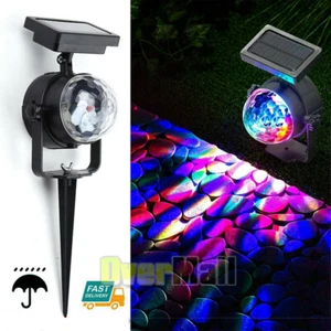 Solar Laser Lamp LED Projector Light Rotating Colorful Party Xmas Indoor/Outdoor - Picture 1 of 15