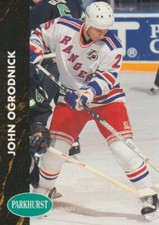 1991-92 Parkhurst French #115 JOHN OGRODNICK - New York Rangers