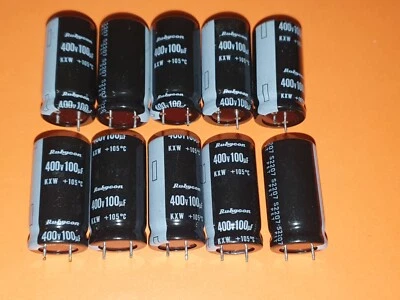 10x Elko 100µF / 400V Rubycon KXW 105°C 16x30mm 100uF - Bild 1 von 4