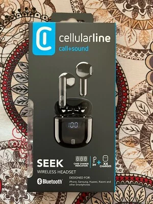 CUFFIE BLUETOOTH CELLULAR LINE PETIT SEEK PICK COMPATIBILI ANDROID APPLE NUOVI - Immagine 1 di 2