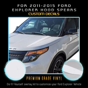 For 2011-2015 Ford Explorer Hood Cowl Spears Stripes Graphic Decal - Matte Vinyl - Picture 1 of 18