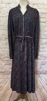 Vestido camisero Sears The con cinturón bolsillos secretaria iglesia cachemira vintage años 60/70 Foto 1 de 4