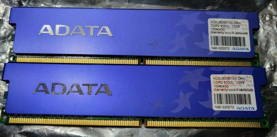 ADATA AD2U800B1G5-DRH DDR2 800(5) 1GX8 10090430 NMI-020072 Non ECC - Image 1 of 3
